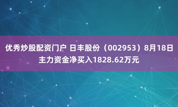 优秀炒股配资门户 日丰股份（002953）8月18日主力资金净买入1828.62万元