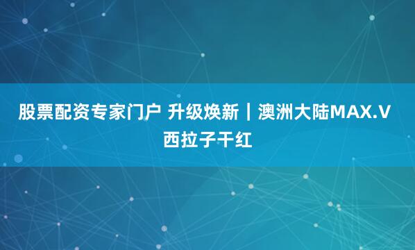 股票配资专家门户 升级焕新｜澳洲大陆MAX.V 西拉子干红